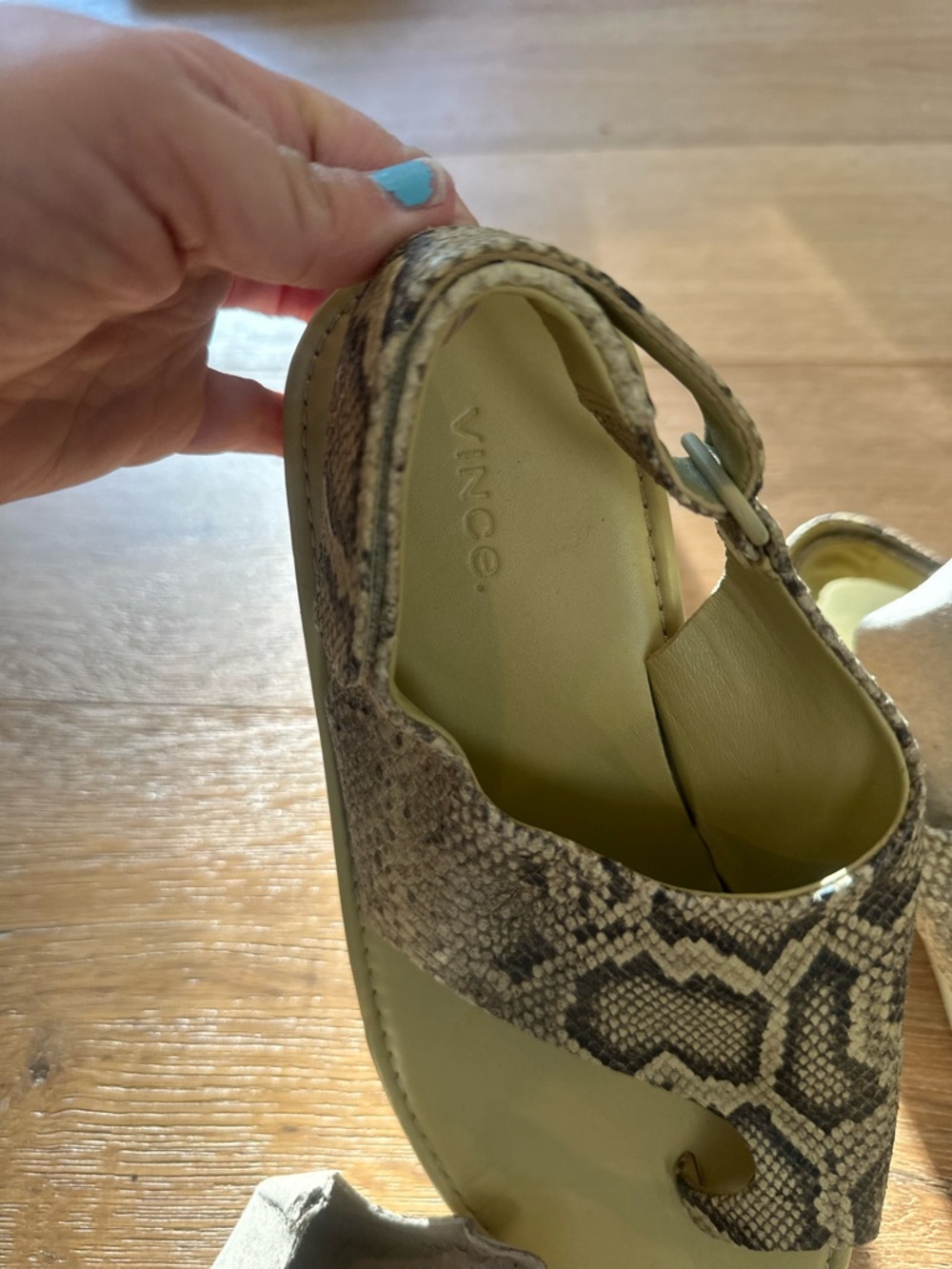 Vince Olsen Snake Print Leather Slingback Sandal | Size 8 | Great Condition - Picture 6 of 7